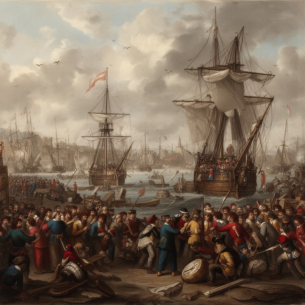 AI-generated illustration of Battle of Gravelines