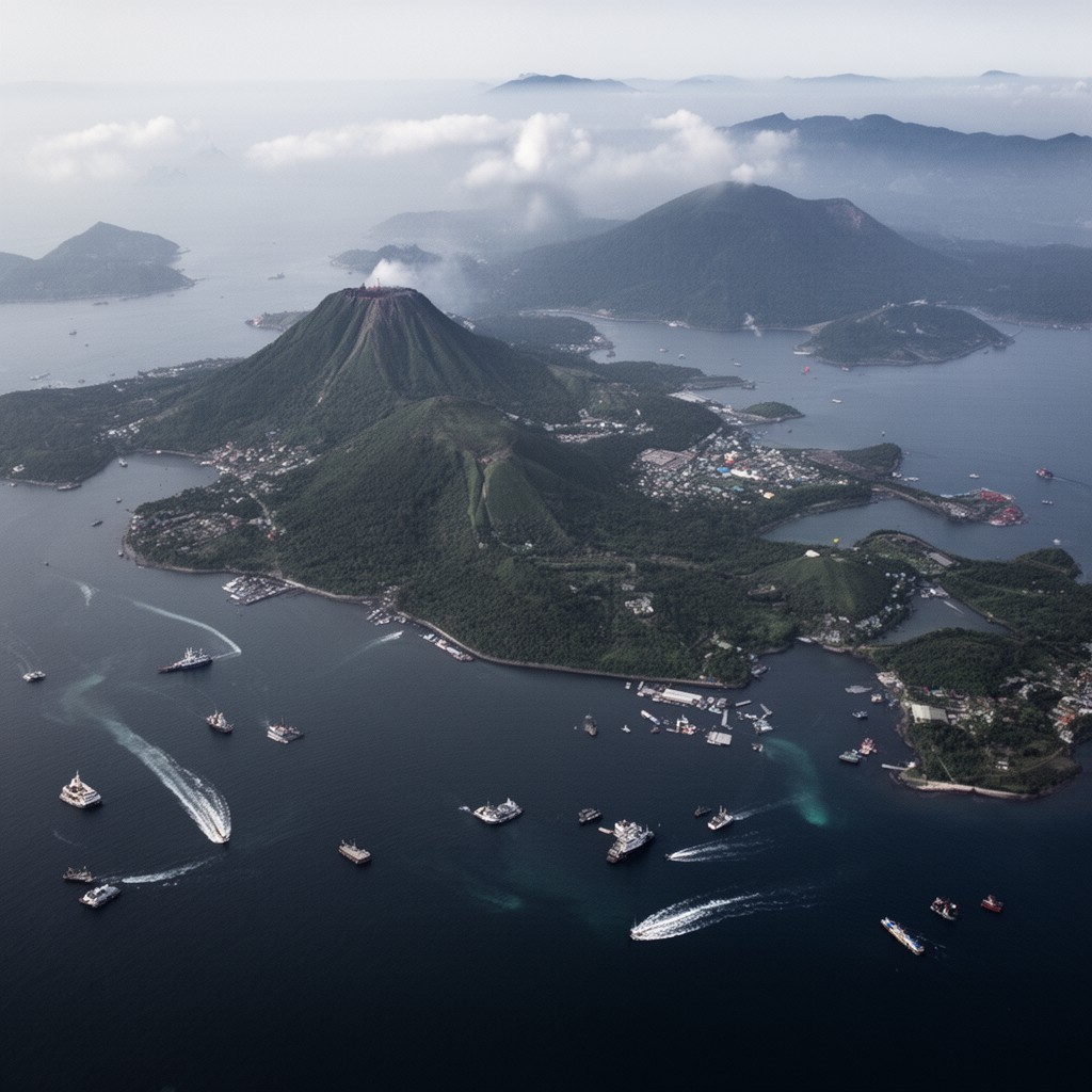 AI-generated illustration of Sunda Strait