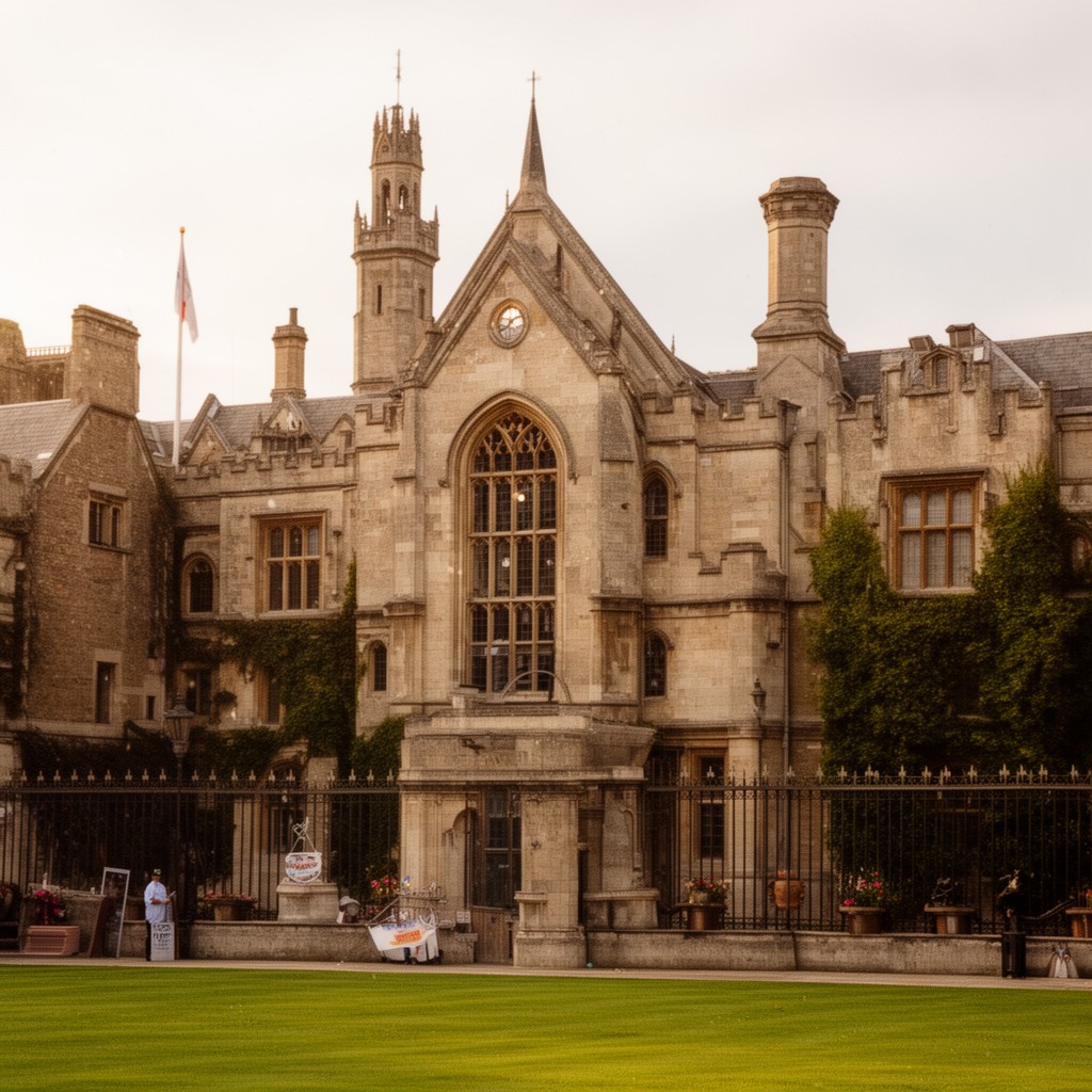 AI-generated illustration of St Edmund’s College, Cambridge