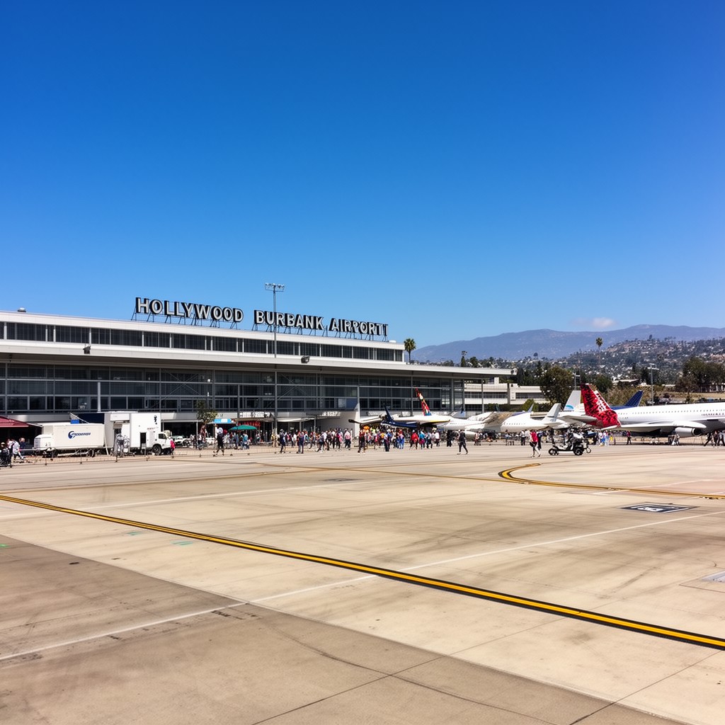 AI-generated illustration of Hollywood Burbank Airport