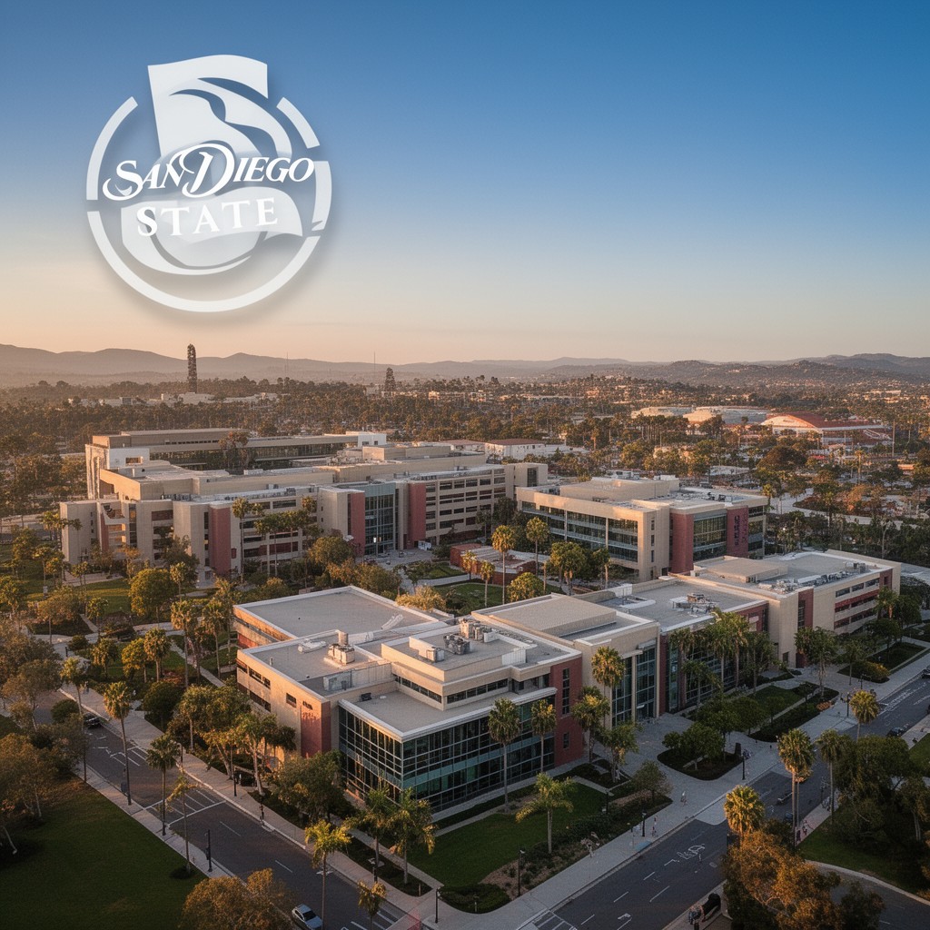 AI-generated illustration of San Diego State University