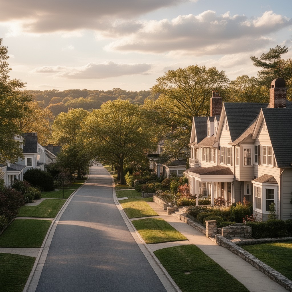 AI-generated illustration of Chestnut Hill, Newton