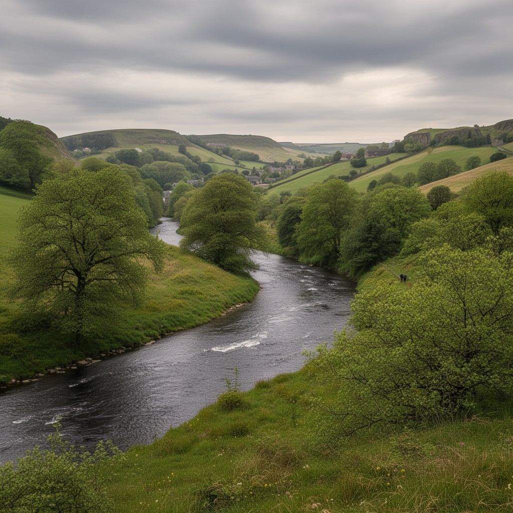 AI-generated illustration of River Derwent