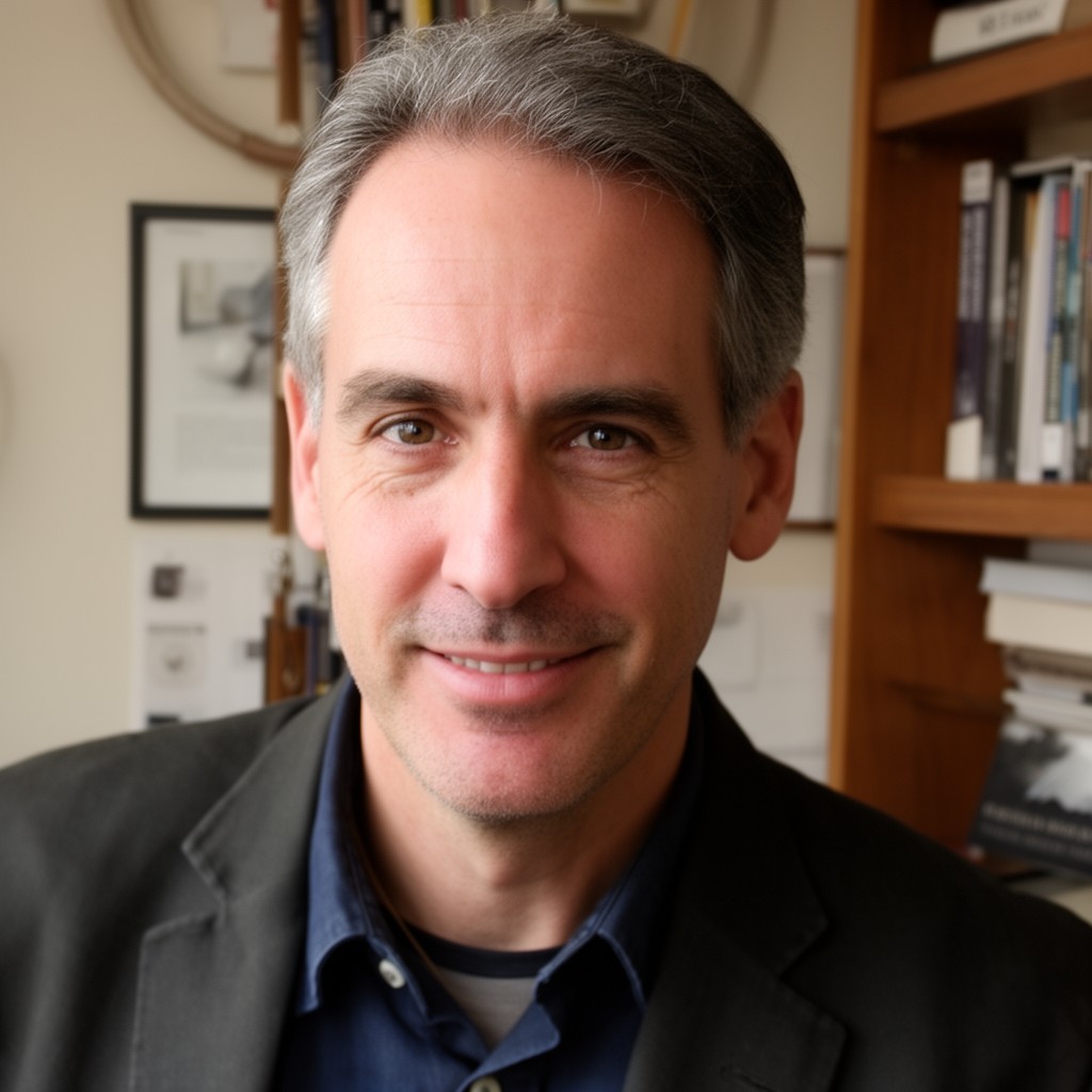 AI-generated illustration of Greg Grandin