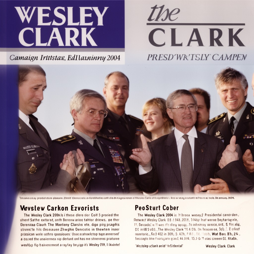 AI-generated illustration of Wesley Clark 2004 presidential campaign