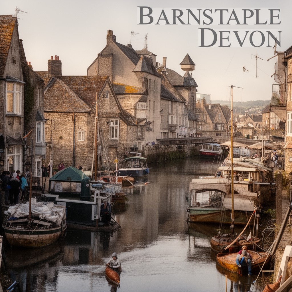 AI-generated illustration of Barnstaple, Devon, England
