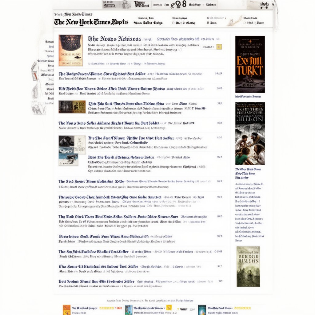 AI-generated illustration of The New York Times Best Seller list