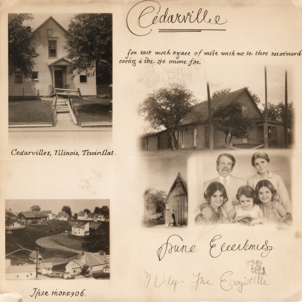 AI-generated illustration of Cedarville, Illinois, United States