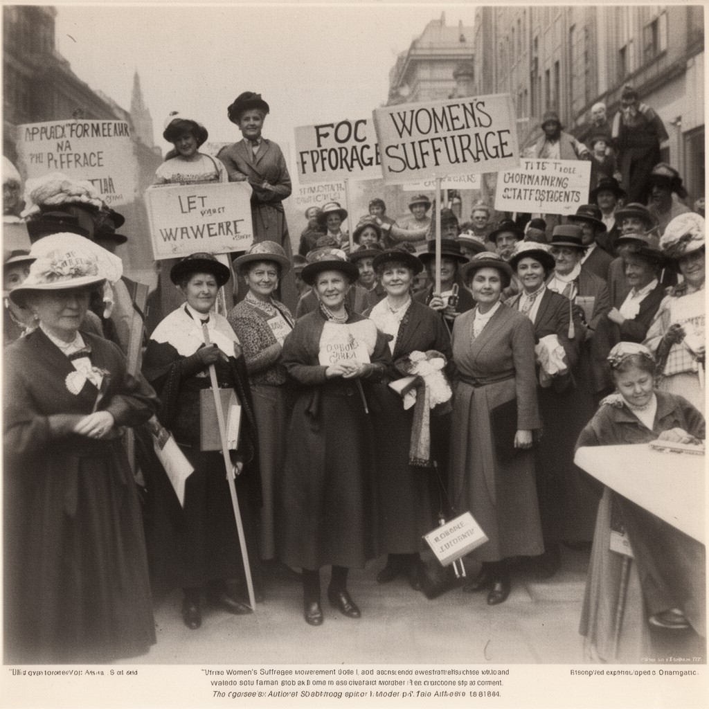 AI-generated illustration of women's suffrage movement