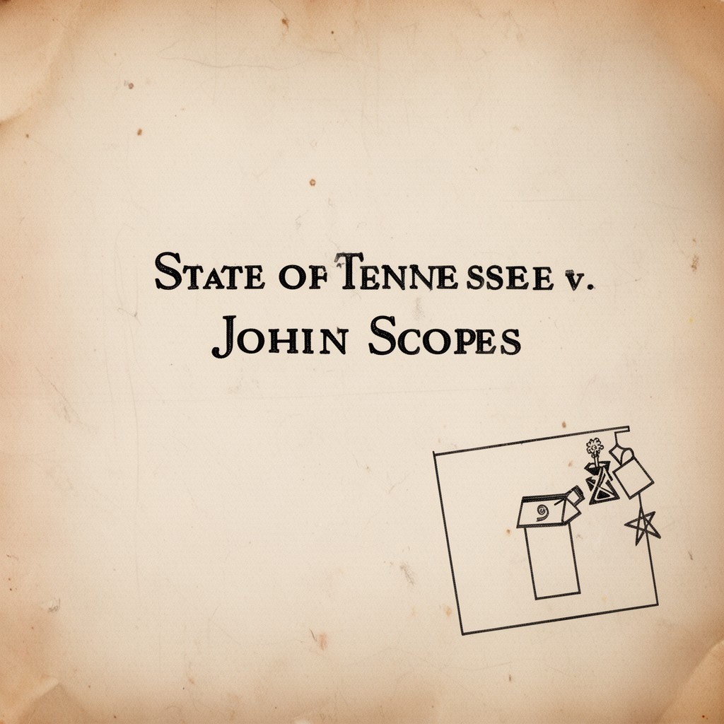 AI-generated illustration of State of Tennessee v. John Thomas Scopes