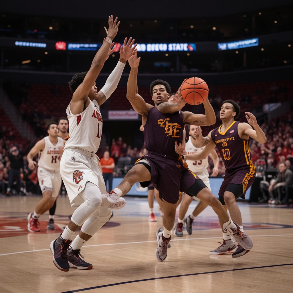 AI-generated illustration of San Diego State Aztecs men's basketball