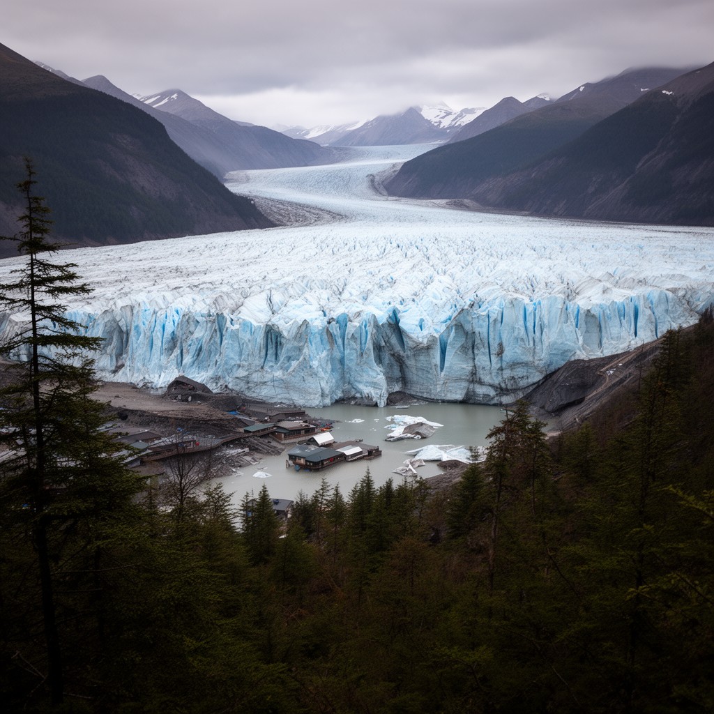 AI-generated illustration of Mendenhall Glacier