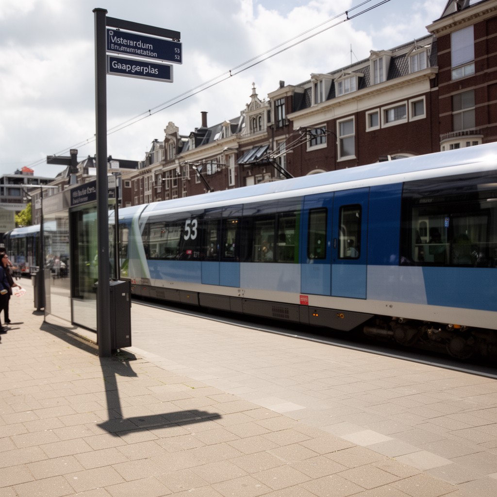 AI-generated illustration of Amsterdam Metro line 53