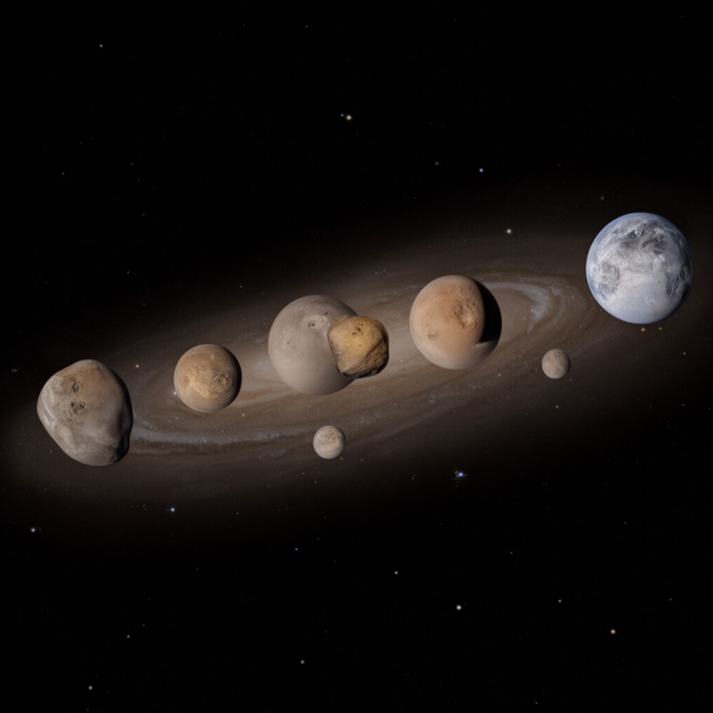 AI-generated illustration of Galilean moons
