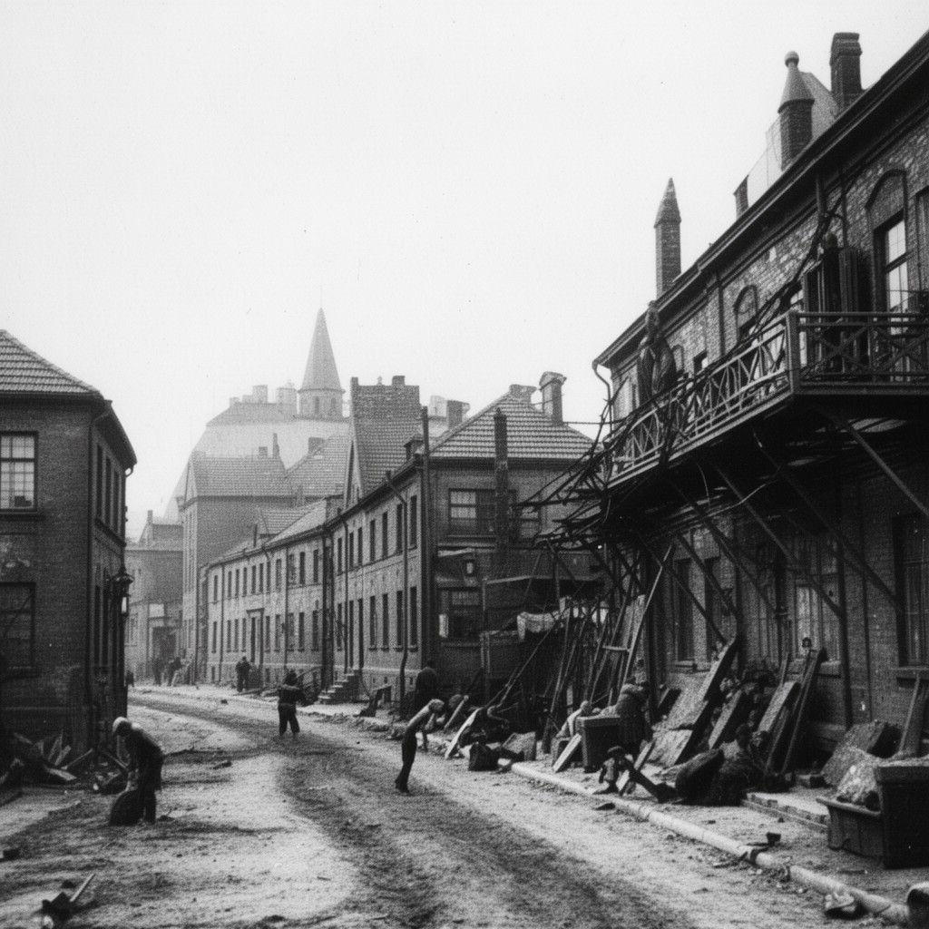 AI-generated illustration of Białystok Ghetto