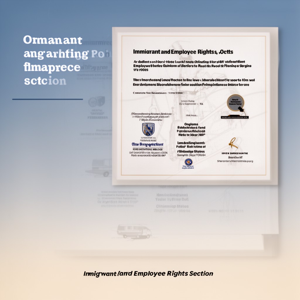 AI-generated illustration of Immigrant and Employee Rights Section