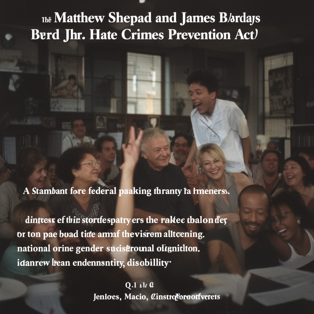 AI-generated illustration of Matthew Shepard and James Byrd Jr. Hate Crimes Prevention Act