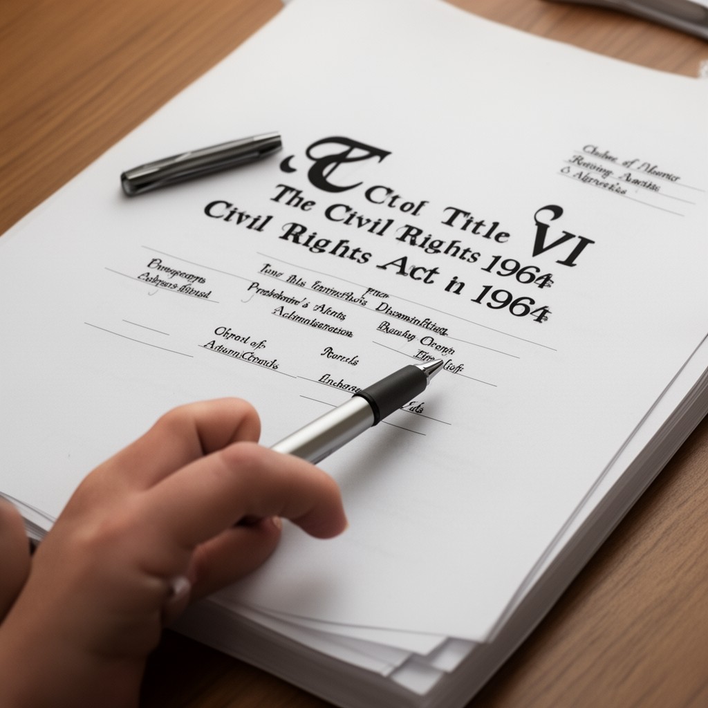 AI-generated illustration of Title VI of the Civil Rights Act of 1964
