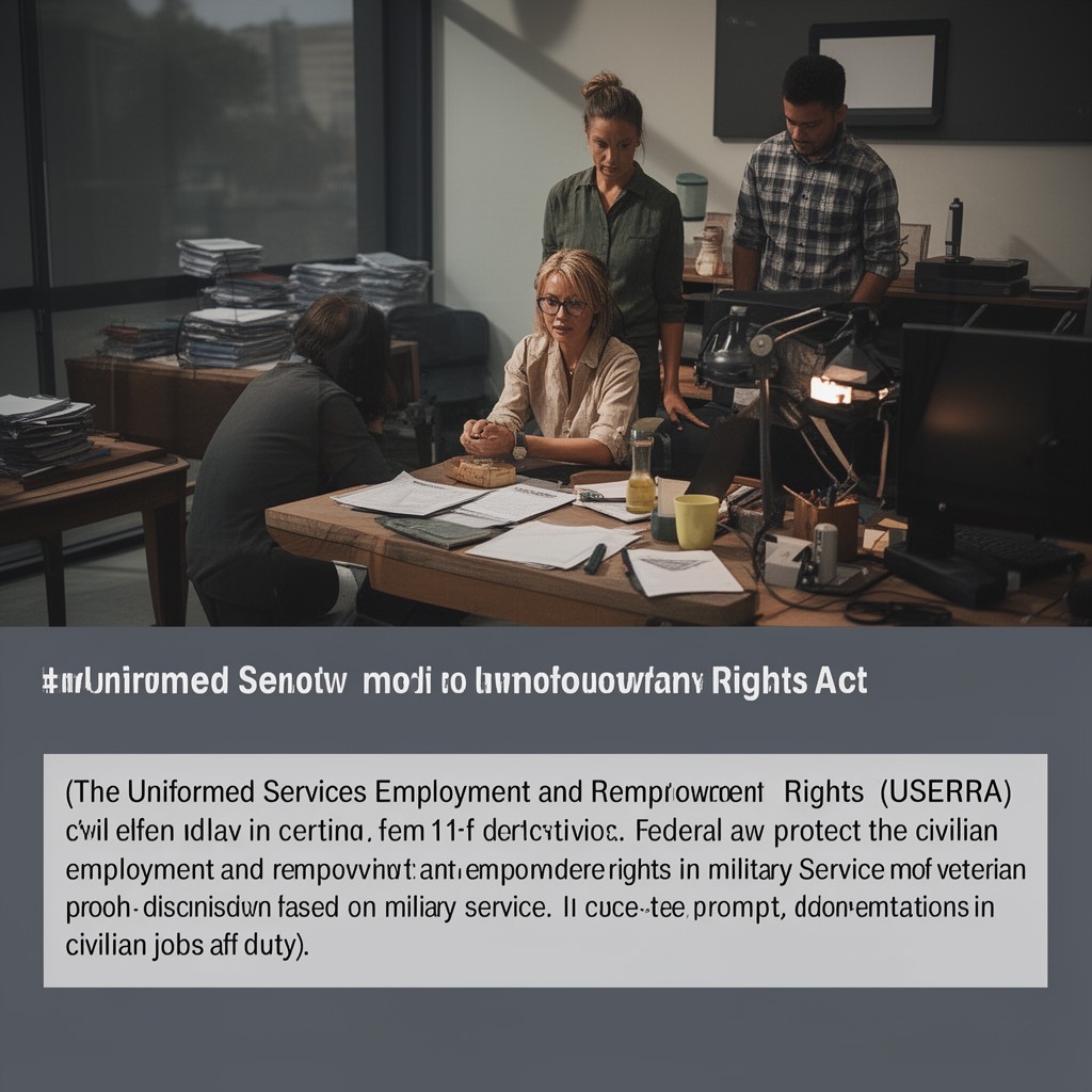 AI-generated illustration of Uniformed Services Employment and Reemployment Rights Act (civil enforcement in certain contexts)