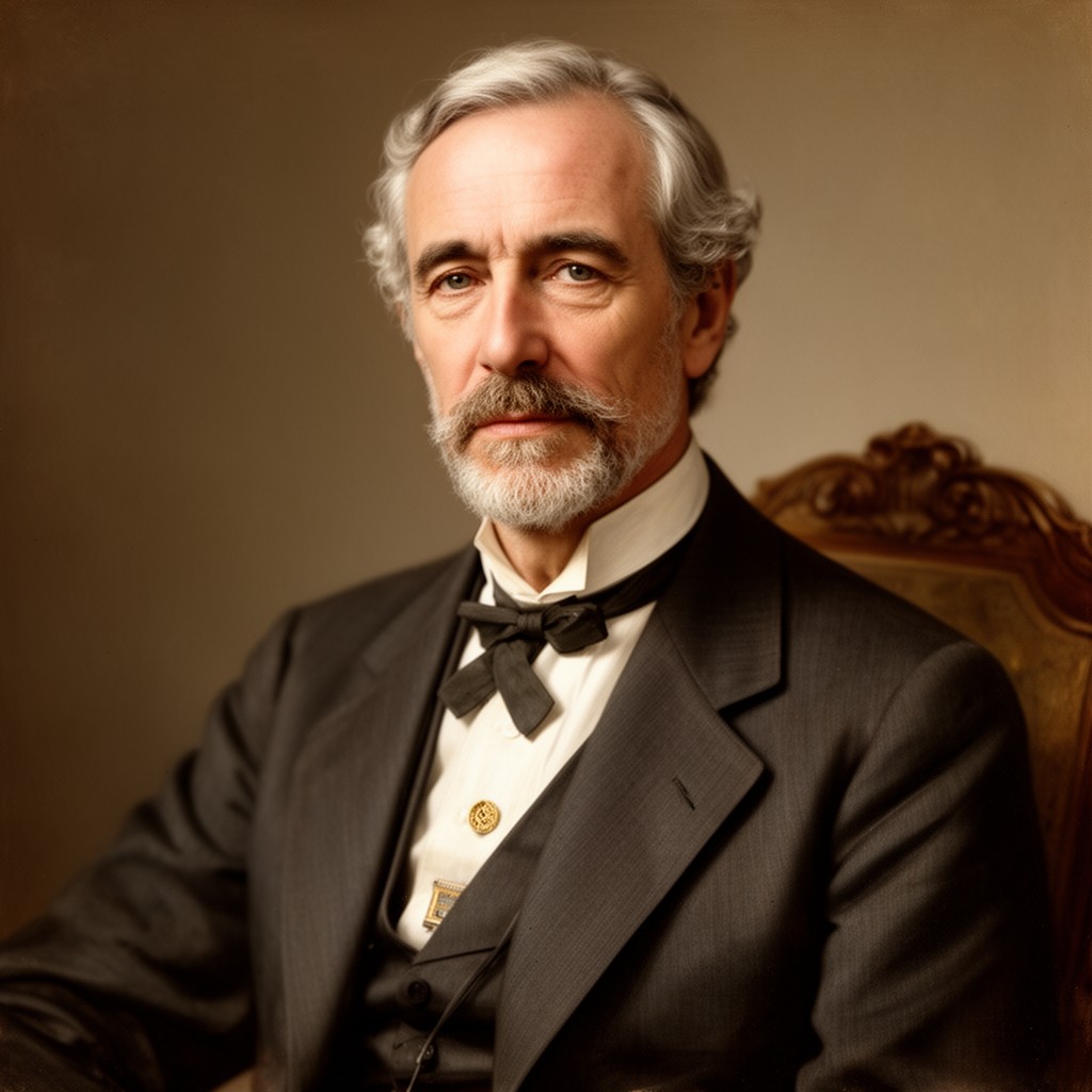 AI-generated illustration of Leland Stanford