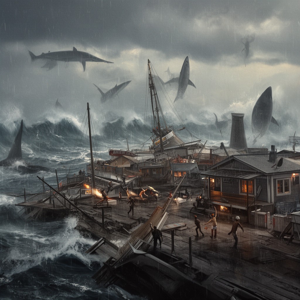 AI-generated illustration of Amity Island
