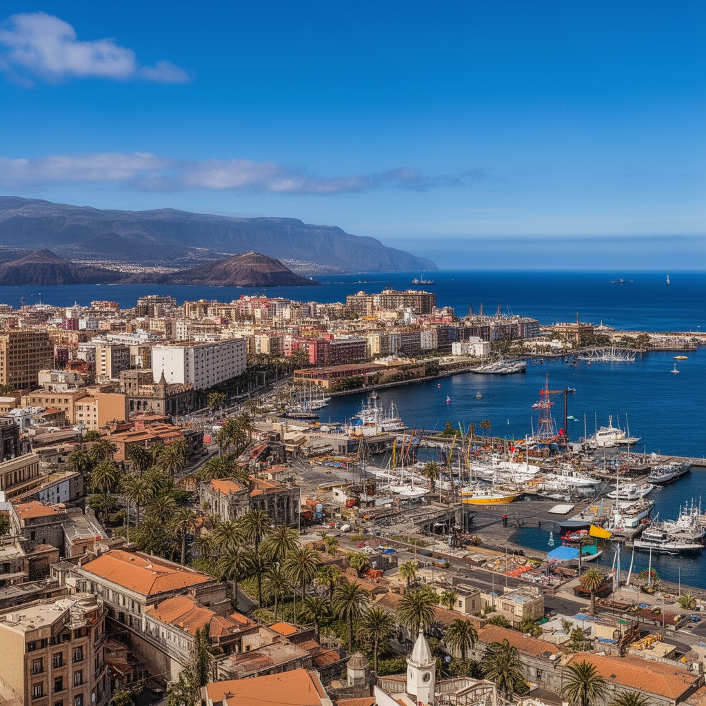 AI-generated illustration of Santa Cruz de Tenerife