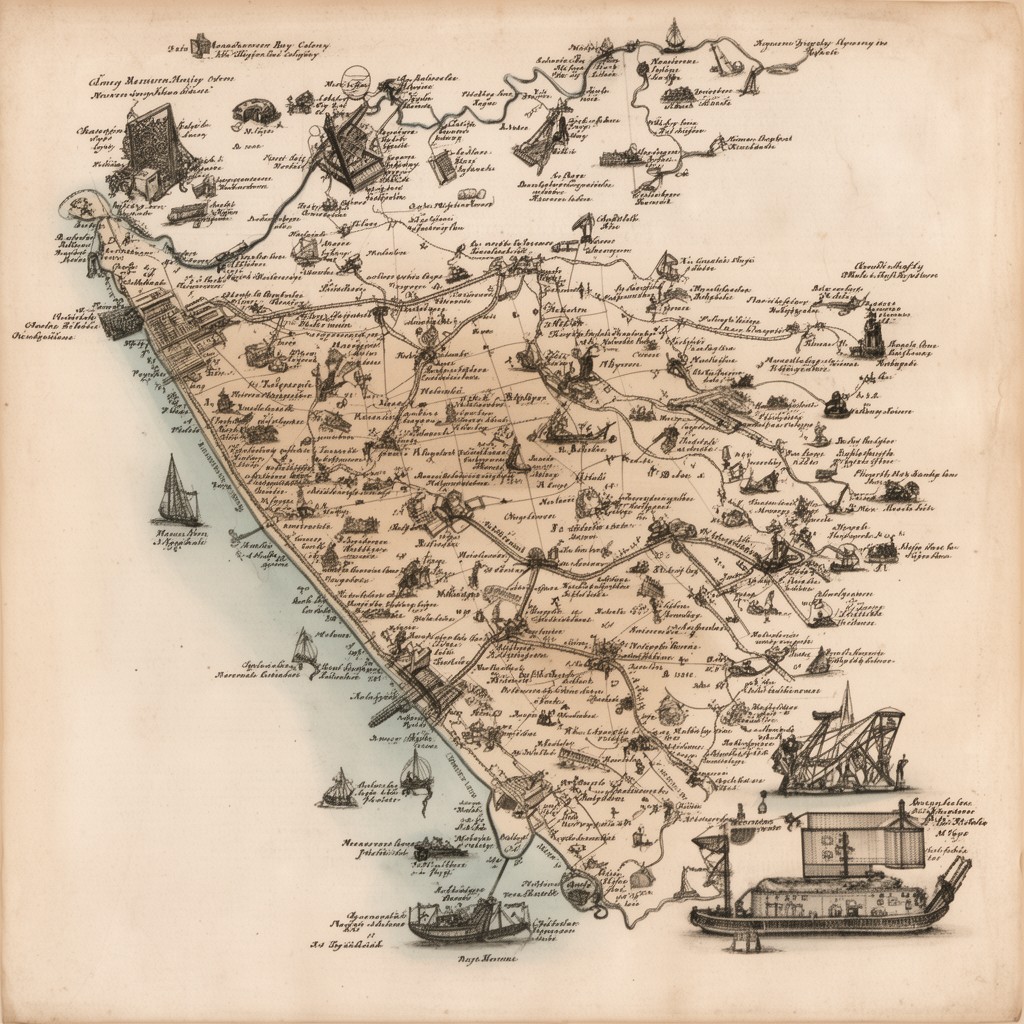 AI-generated illustration of Massachusetts Bay Colony