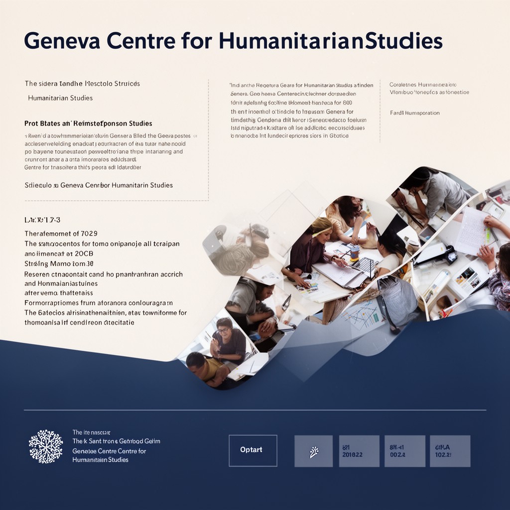 AI-generated illustration of Geneva Centre for Humanitarian Studies