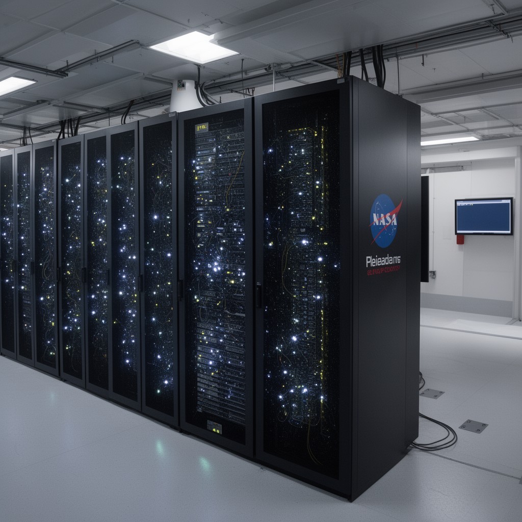 AI-generated illustration of Pleiades supercomputer