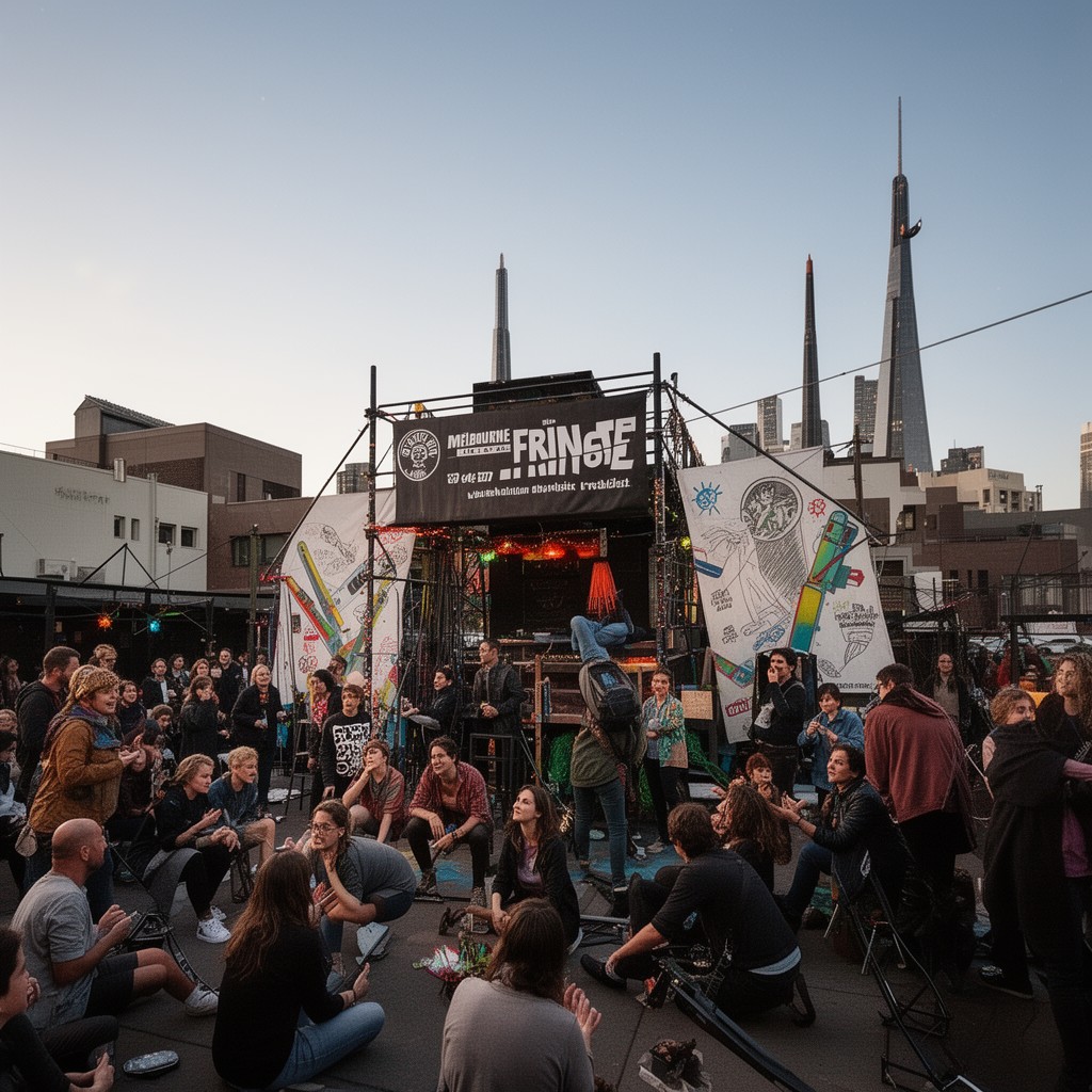 AI-generated illustration of Melbourne Fringe Festival
