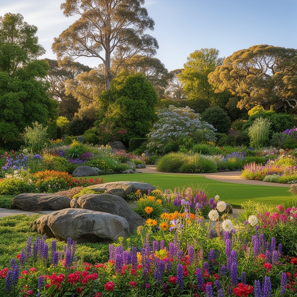 AI-generated illustration of Royal Botanic Gardens Victoria (Melbourne Gardens)