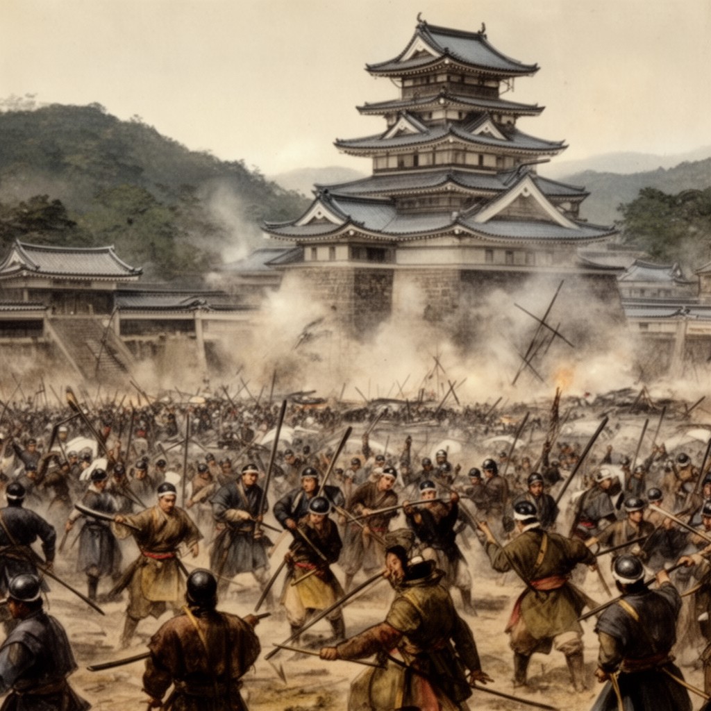 AI-generated illustration of Siege of Osaka