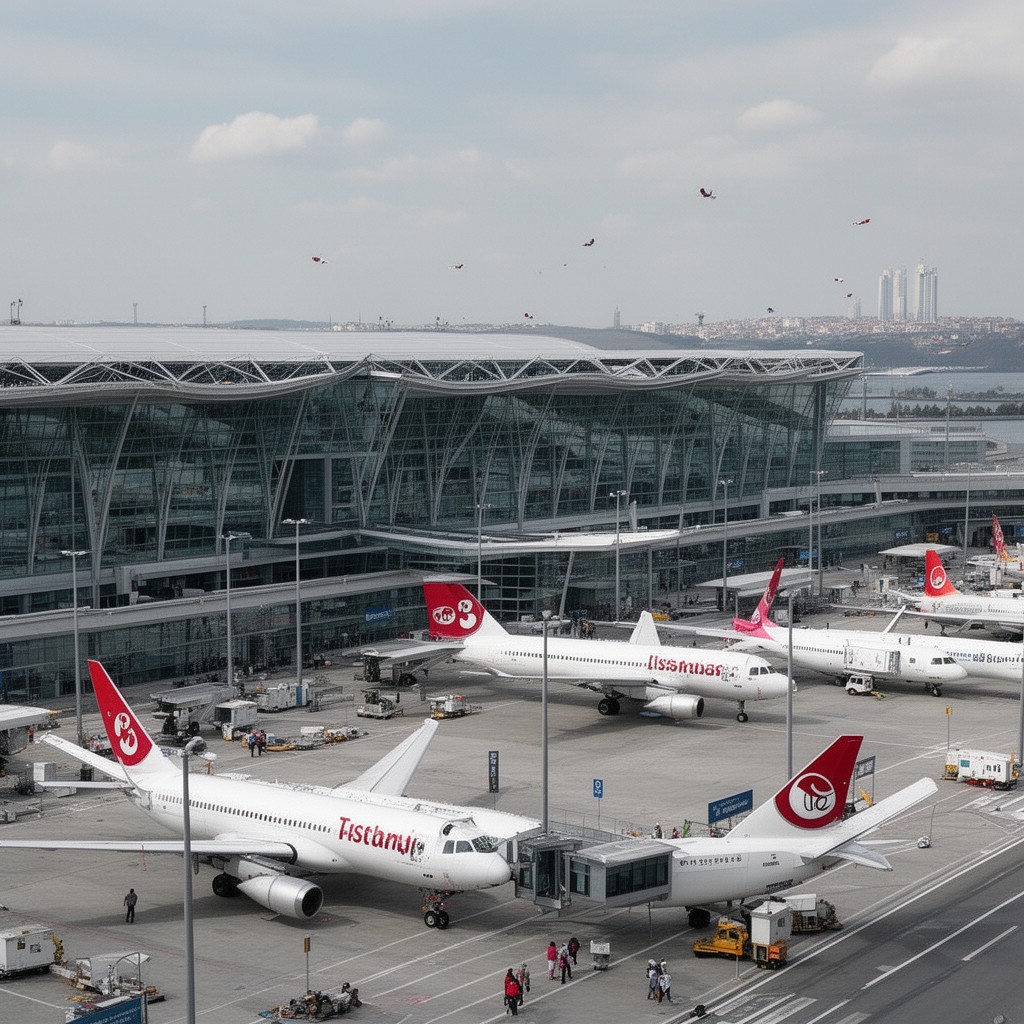 AI-generated illustration of Istanbul Airport