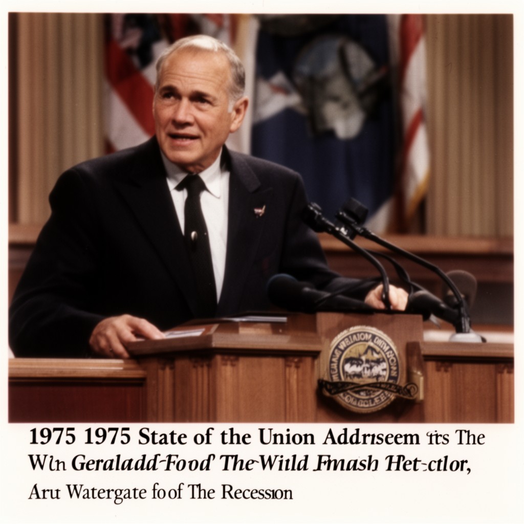 AI-generated illustration of 1975 State of the Union Address