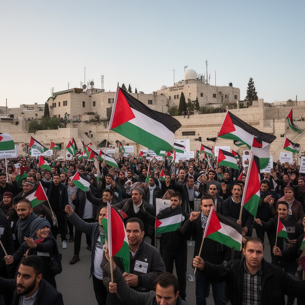 AI-generated illustration of Palestinian national movement