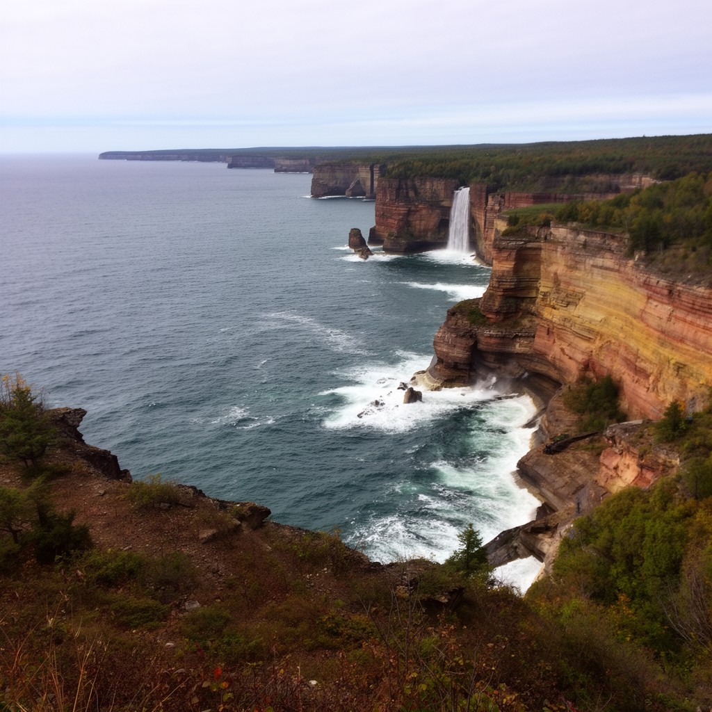 AI-generated illustration of Pictured Rocks National Lakeshore