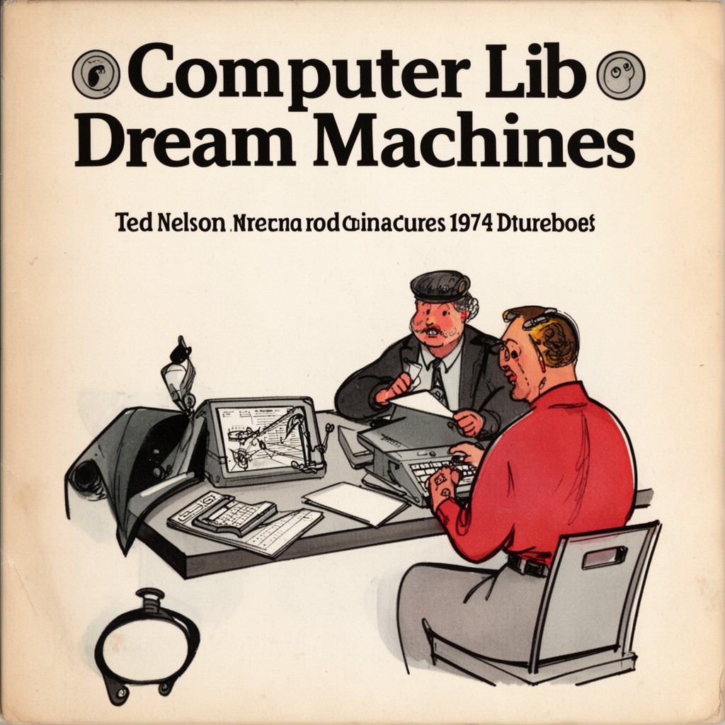 AI-generated illustration of Computer Lib / Dream Machines