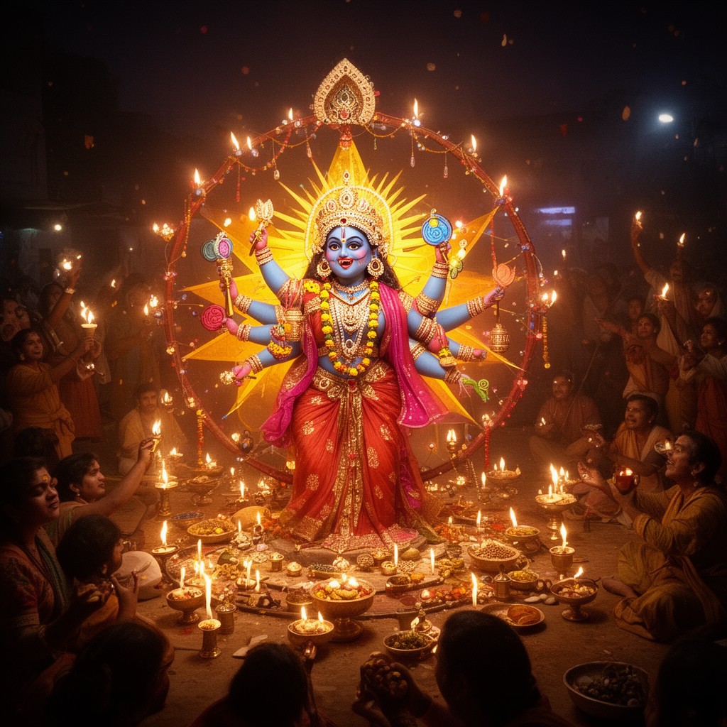 AI-generated illustration of Kali Puja