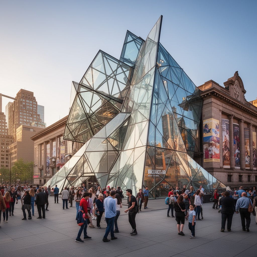 AI-generated illustration of Michael Lee-Chin Crystal expansion opened in 2007