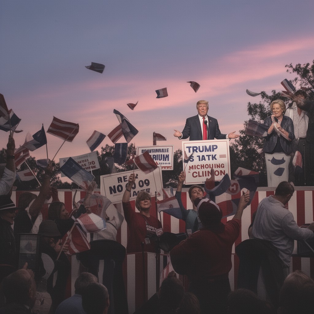 AI-generated illustration of 2016 United States presidential election