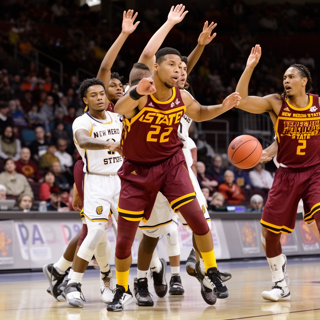 AI-generated illustration of New Mexico State Aggies men's basketball