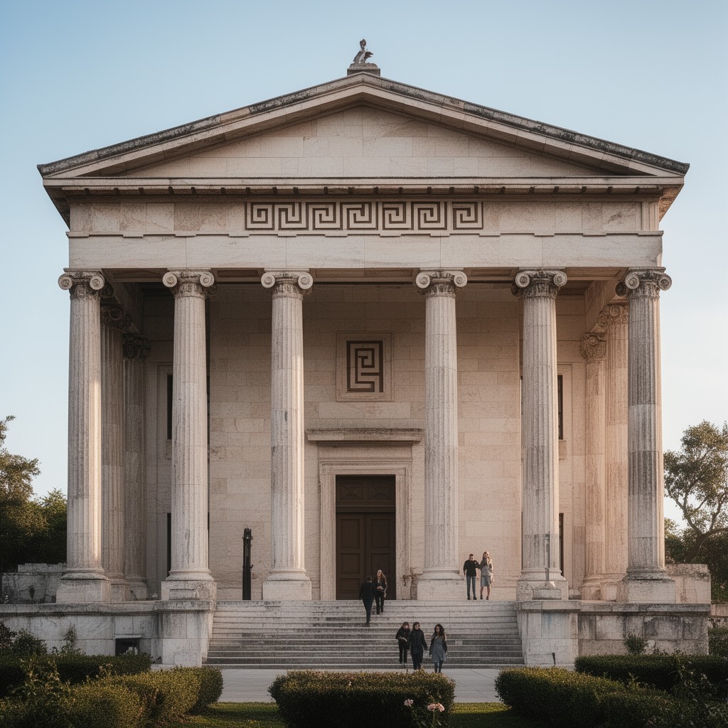 AI-generated illustration of Greek Revival architecture