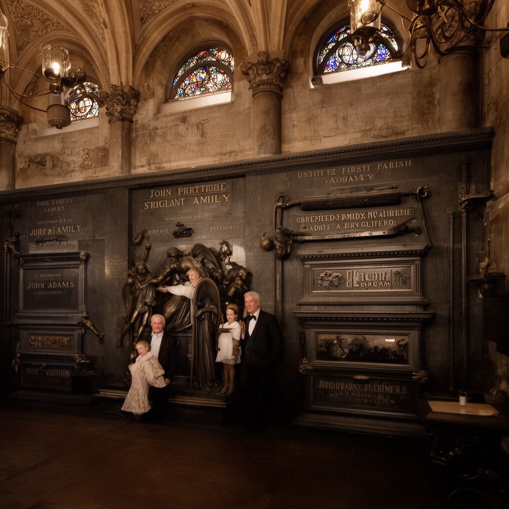 AI-generated illustration of Adams family crypt