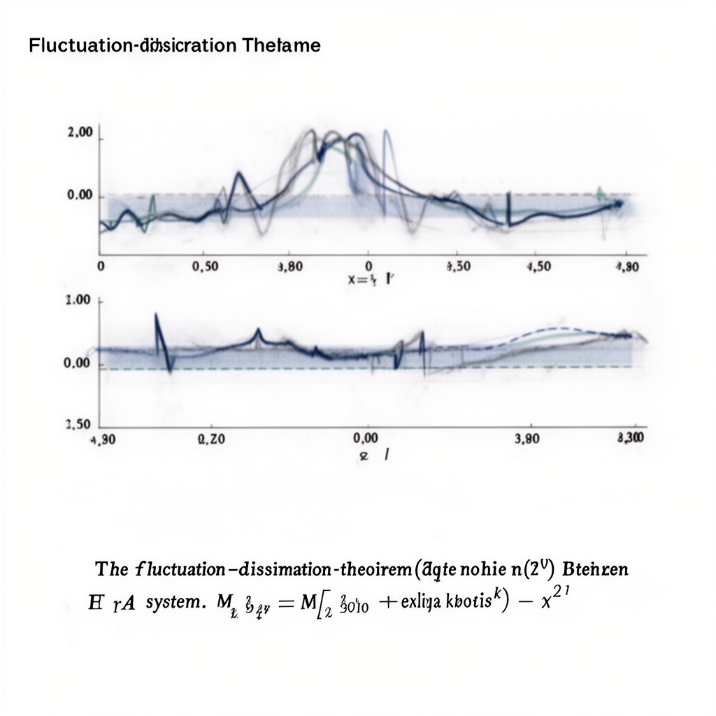 AI-generated illustration of fluctuation–dissipation theorem