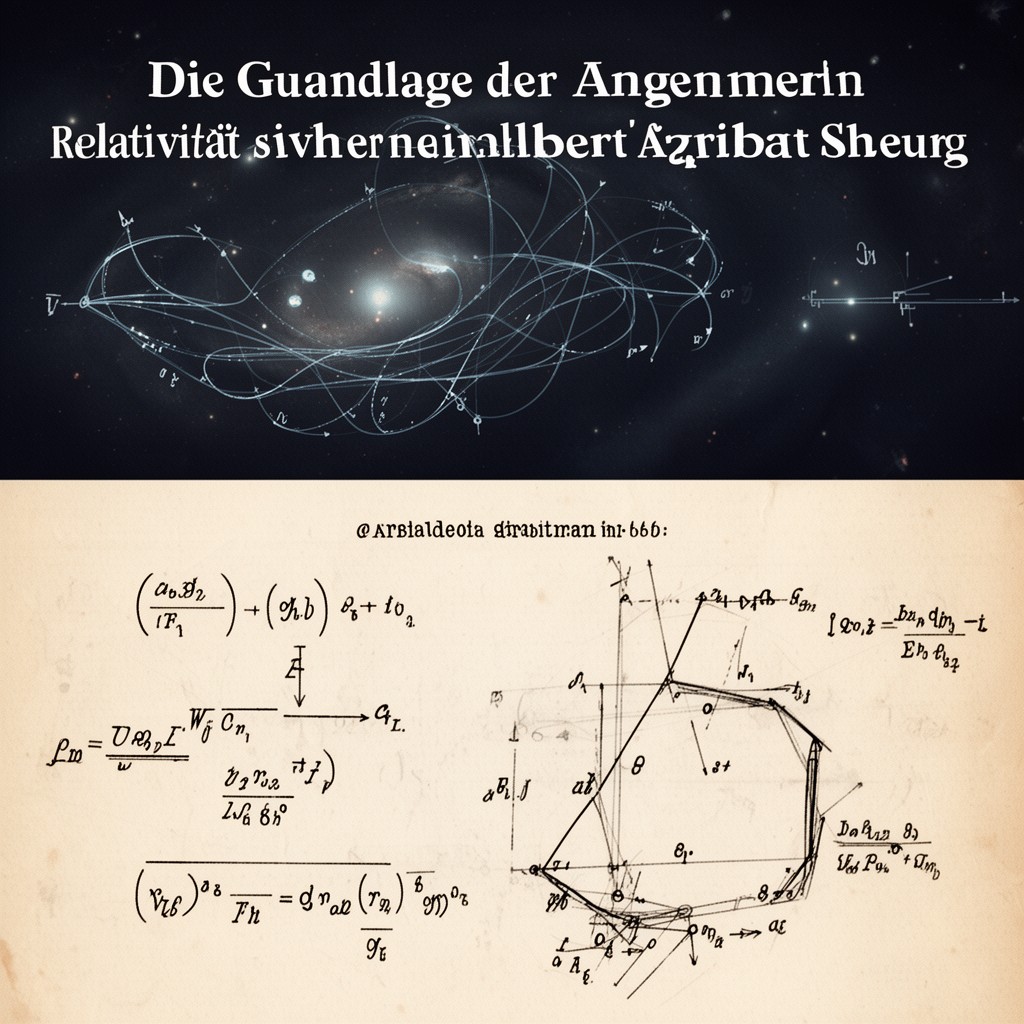 AI-generated illustration of Die Grundlage der allgemeinen Relativitätstheorie