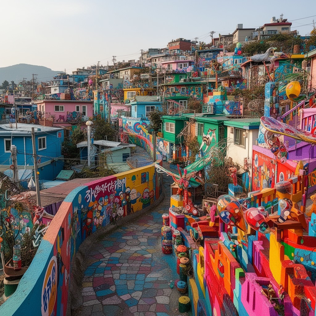 AI-generated illustration of Gamcheon Culture Village