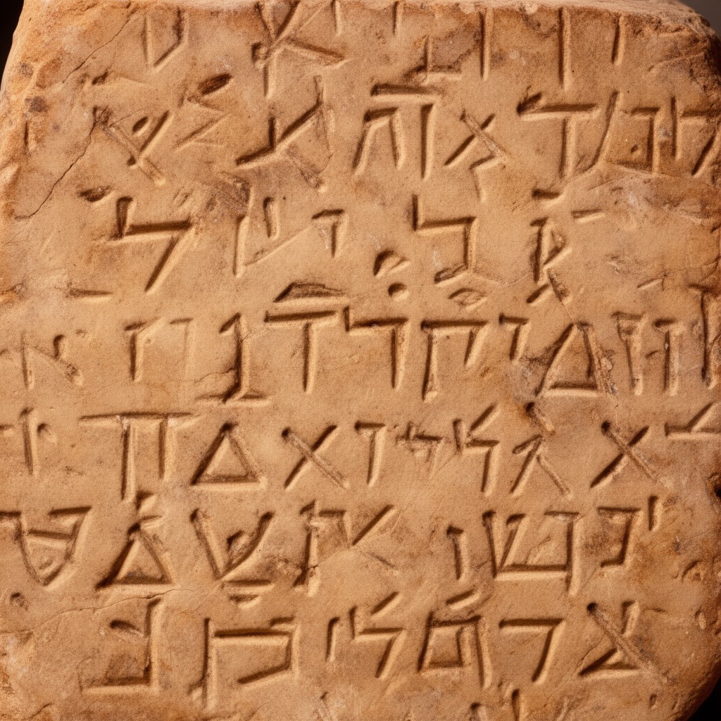 AI-generated illustration of Proto-Canaanite script