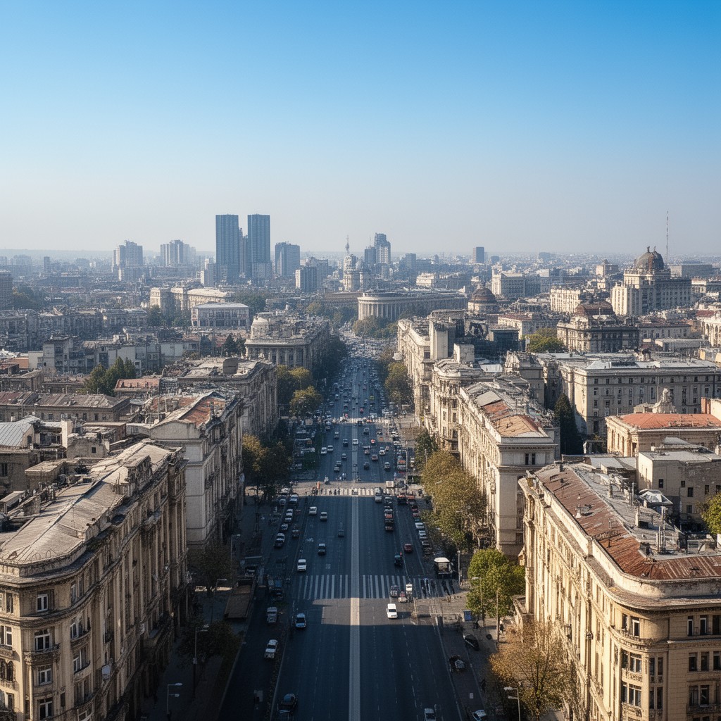 AI-generated illustration of Bucharest