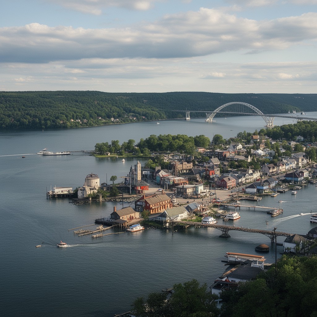 AI-generated illustration of St. Ignace, Michigan