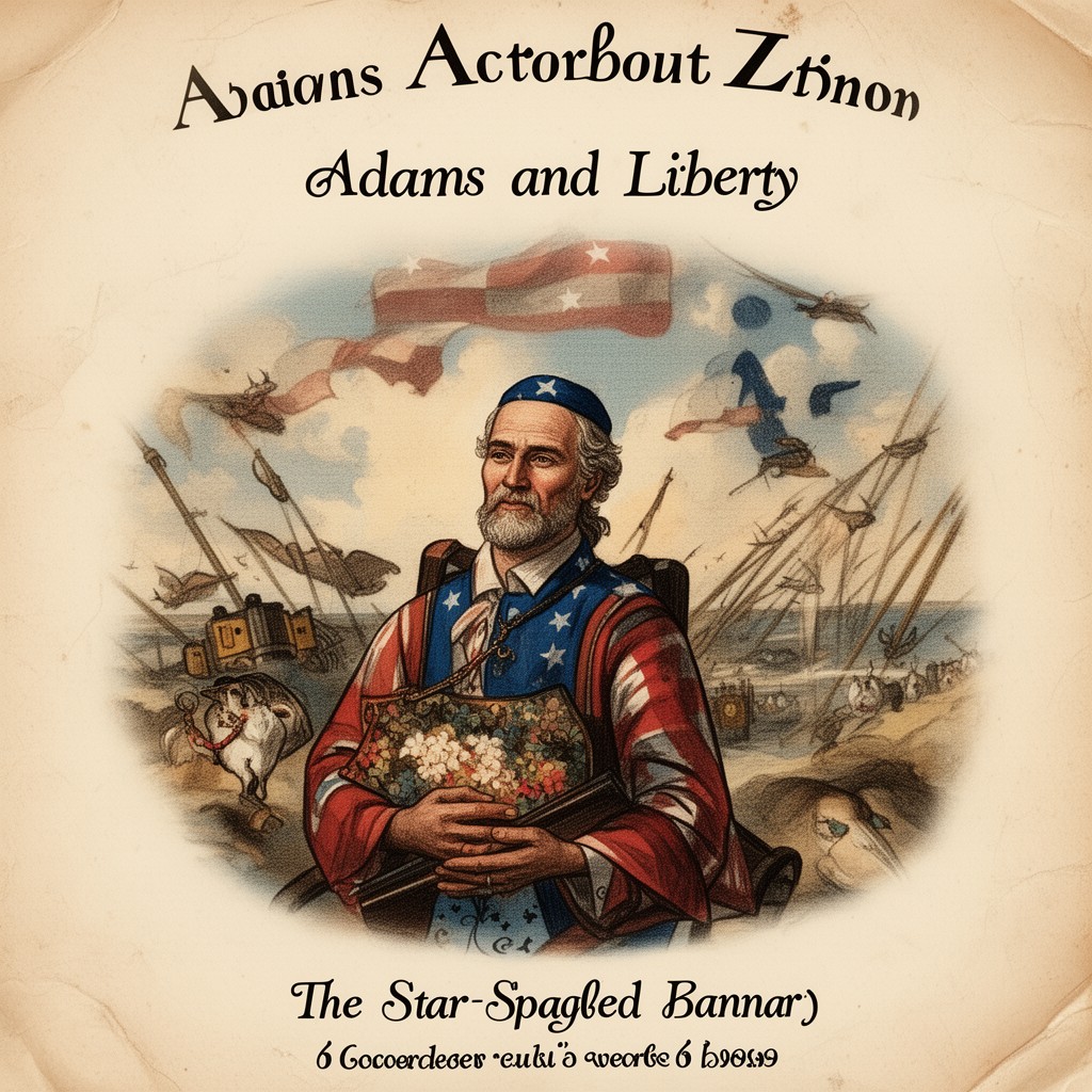 AI-generated illustration of Adams and Liberty (American patriotic song)
